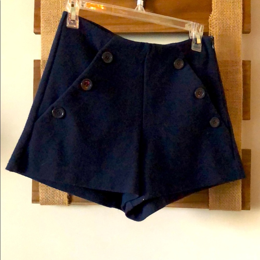 Navy button shorts